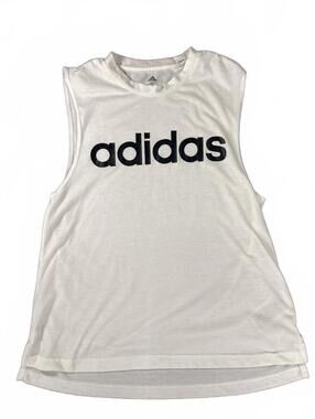Adidas White Muscle Tank Top Womens Small Athleisure Gym Shirt